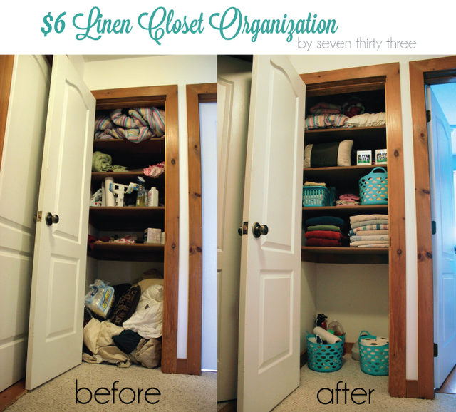 $6 Linen Closet Organization - Inspiration Made Simple