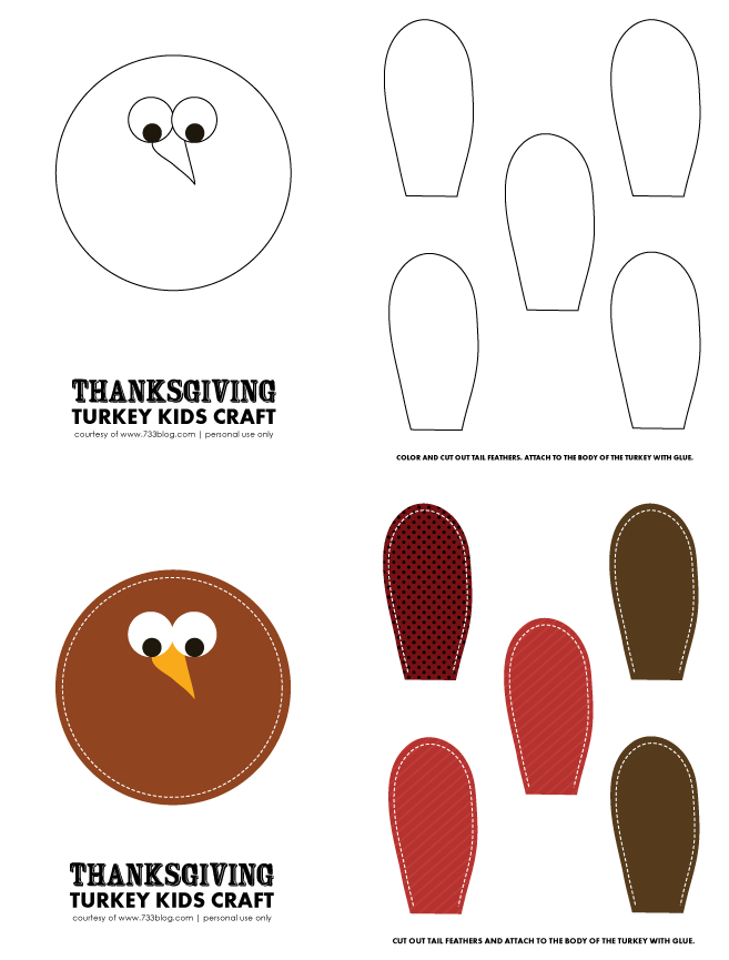 Download Thanksgiving Turkey Kids Craft with Free Printables - Inspiration Made Simple