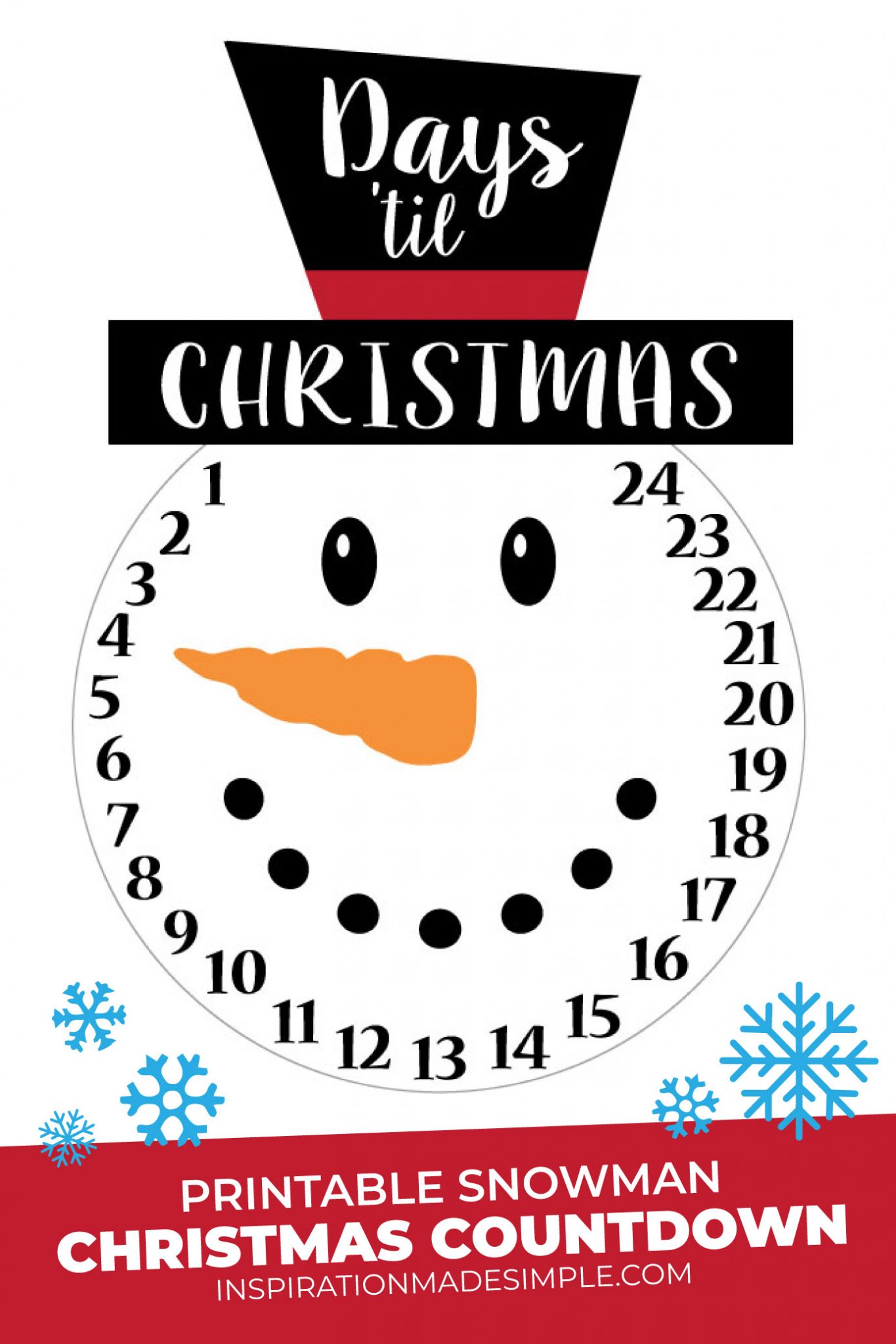 DIY Snowman Christmas Countdown Kids Craft Inspiration Made Simple